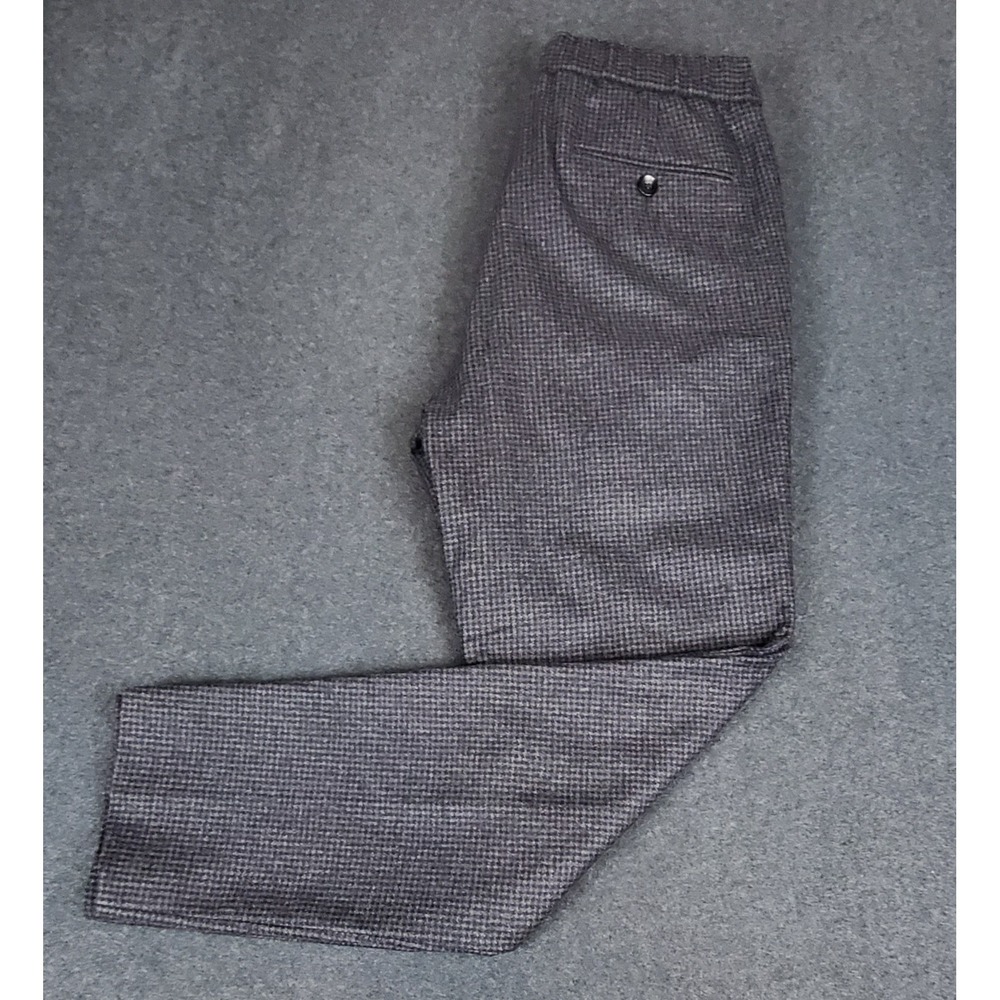 SuitSupply x VBC Wool Flannel Houndstooth Pleated Trousers Drawstring Italian